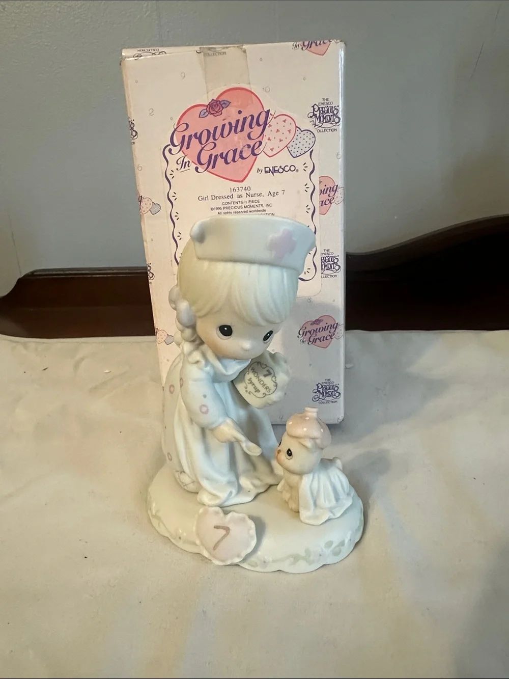 Precious Moments Growing In Grace Girl Dressed as Nurse Figurine - Age 7